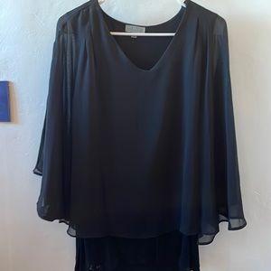 Joseph A. Blouse with butterfly sleeves. Black. Size L